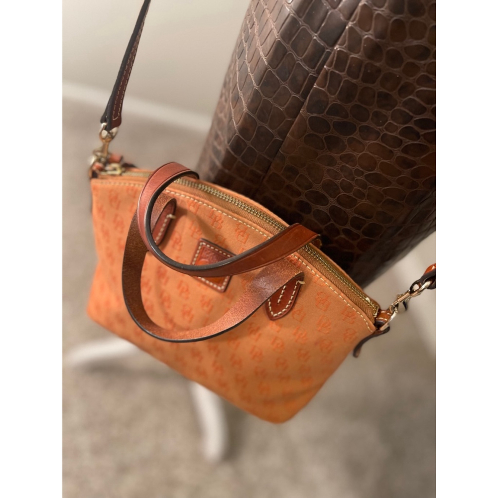 Dooney & Bourke Orange canvas & leather Crossbody Bag